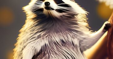 picture of a tired racoon