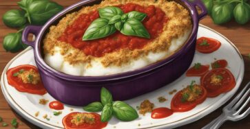 Vegan eggplant parmesan casserole dish