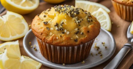 Vegan gluten free lemon poppy seed muffins