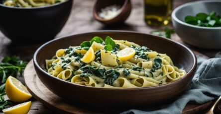 Vegan spinach artichoke pasta recipe