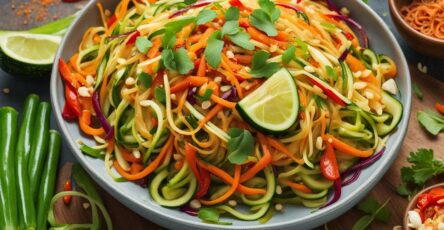 Vegan zucchini noodle pad thai recipe