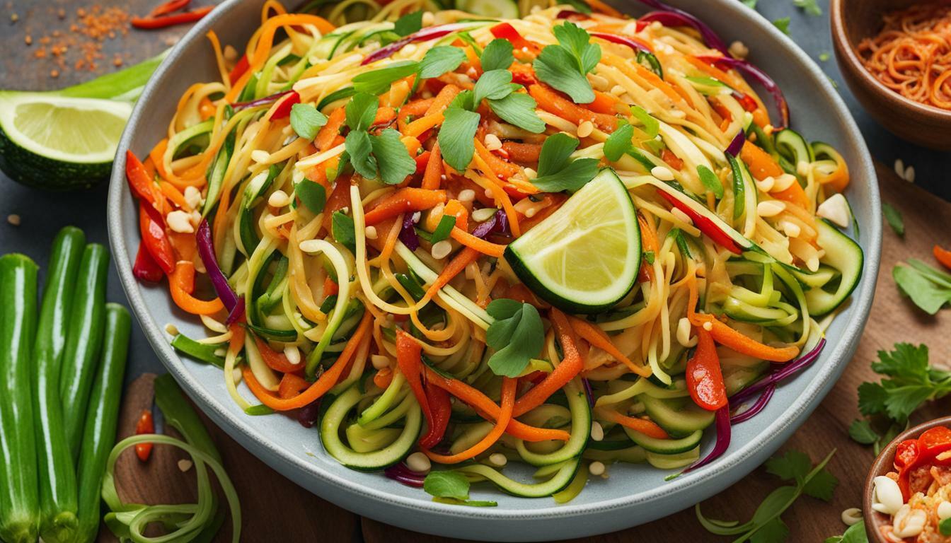 Vegan zucchini noodle pad thai recipe