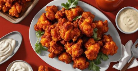 Vegan cauliflower buffalo wings baked